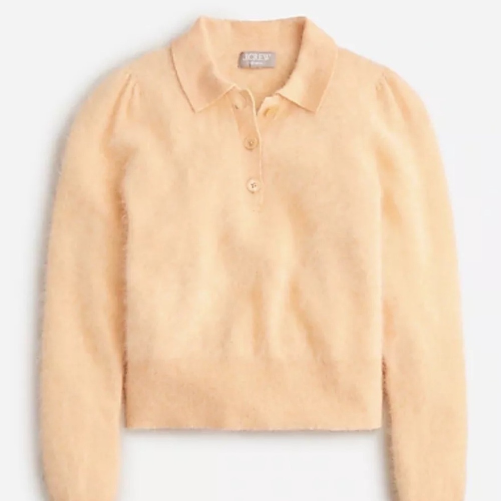 J.Crew Brushed Cashmere Peach Fuzzy Sweater M